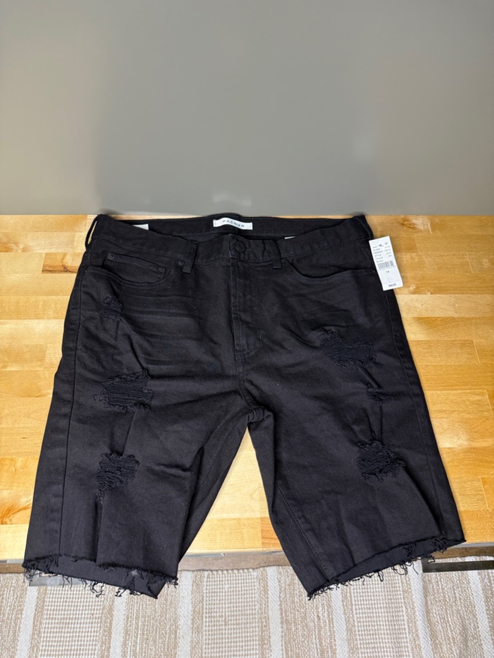 PacSun Black Distressed Denim Jean Shorts